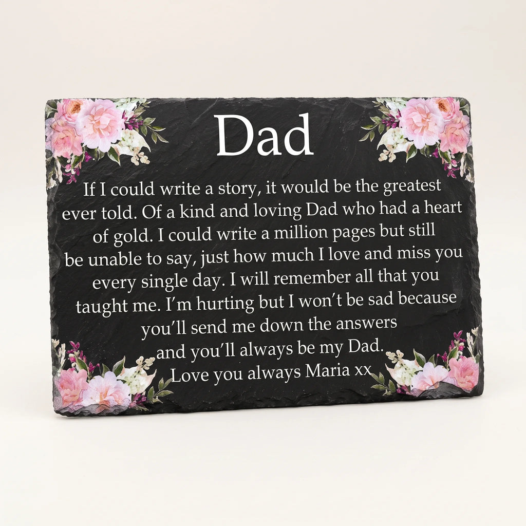 Floral memorial plaque