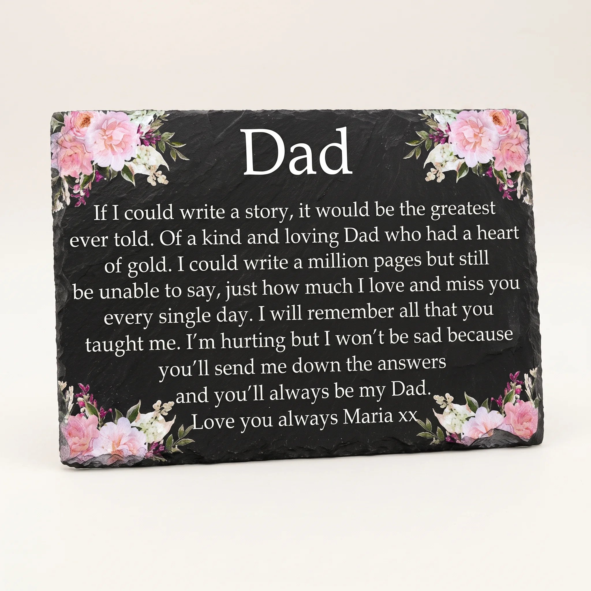 Floral memorial plaque