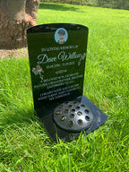 Robin with photo temporary headstone with Base