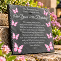 Butterfly Birthday memorial plaque Pink