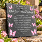 Butterfly Birthday memorial plaque Pink