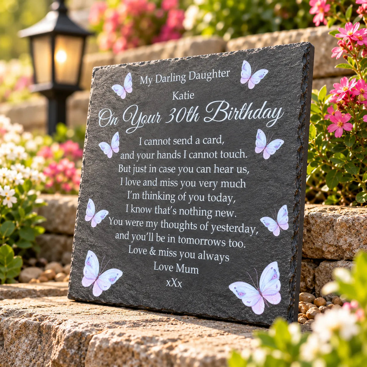 Butterfly Birthday memorial plaque