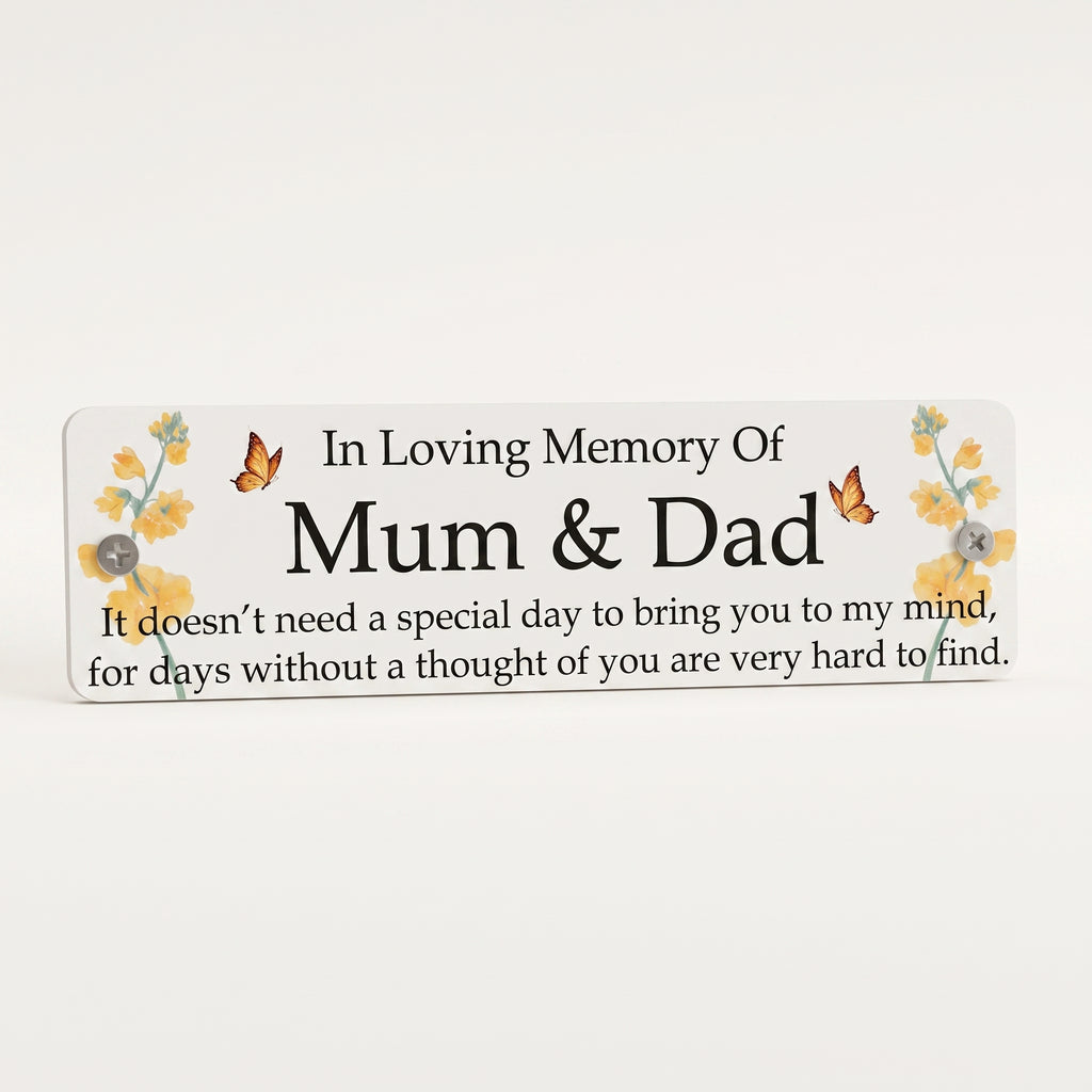Acrylic yellow floral  bench memorial plaque