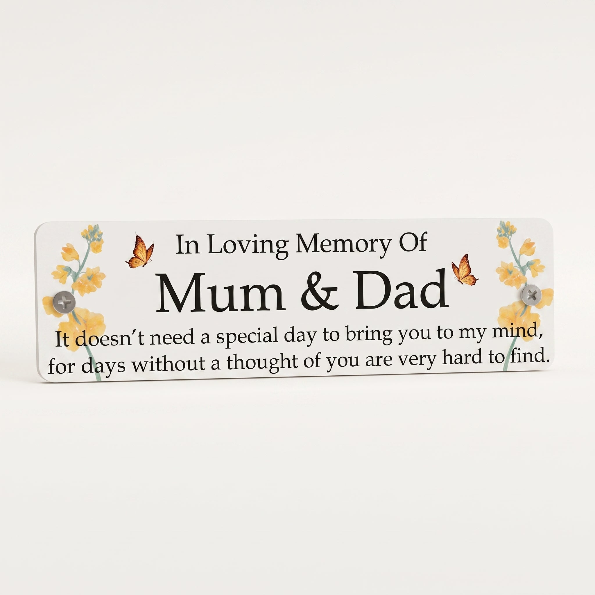 Acrylic yellow floral  bench memorial plaque