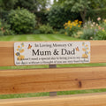 Acrylic yellow floral  bench memorial plaque
