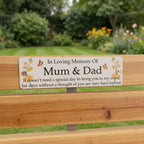 Acrylic yellow floral  bench memorial plaque