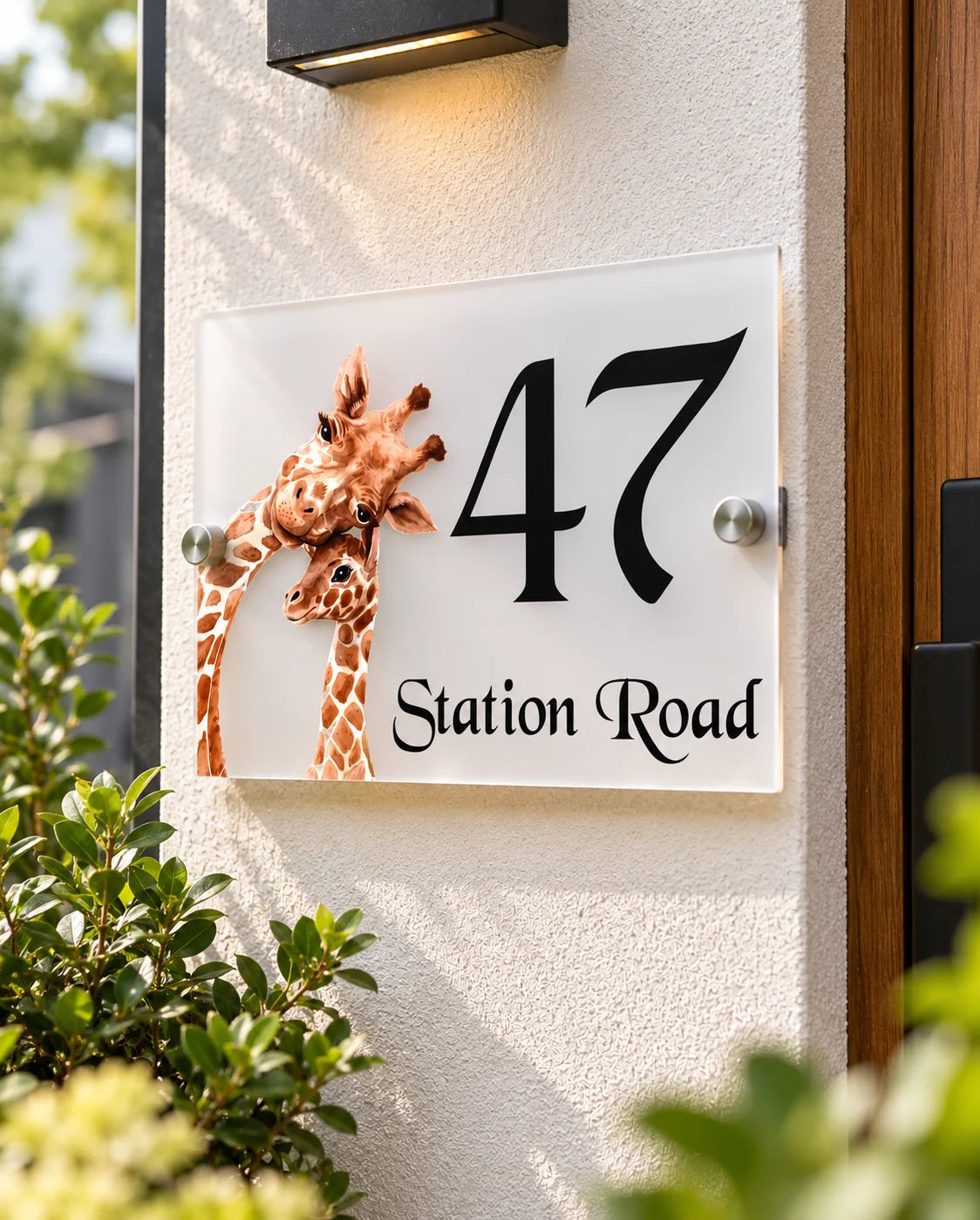 Giraffe acrylic house sign