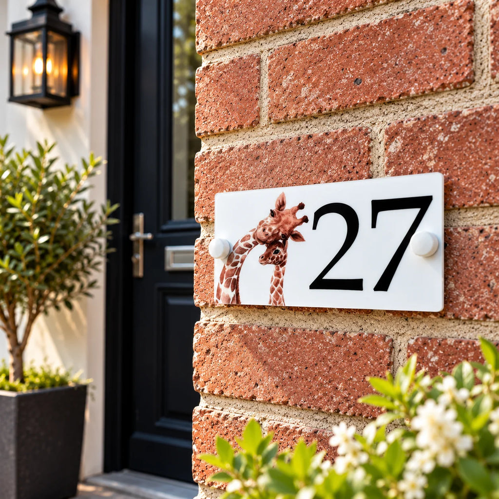 Acrylic house sign giraffe small