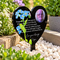 Black heart memorial stake forget me not
