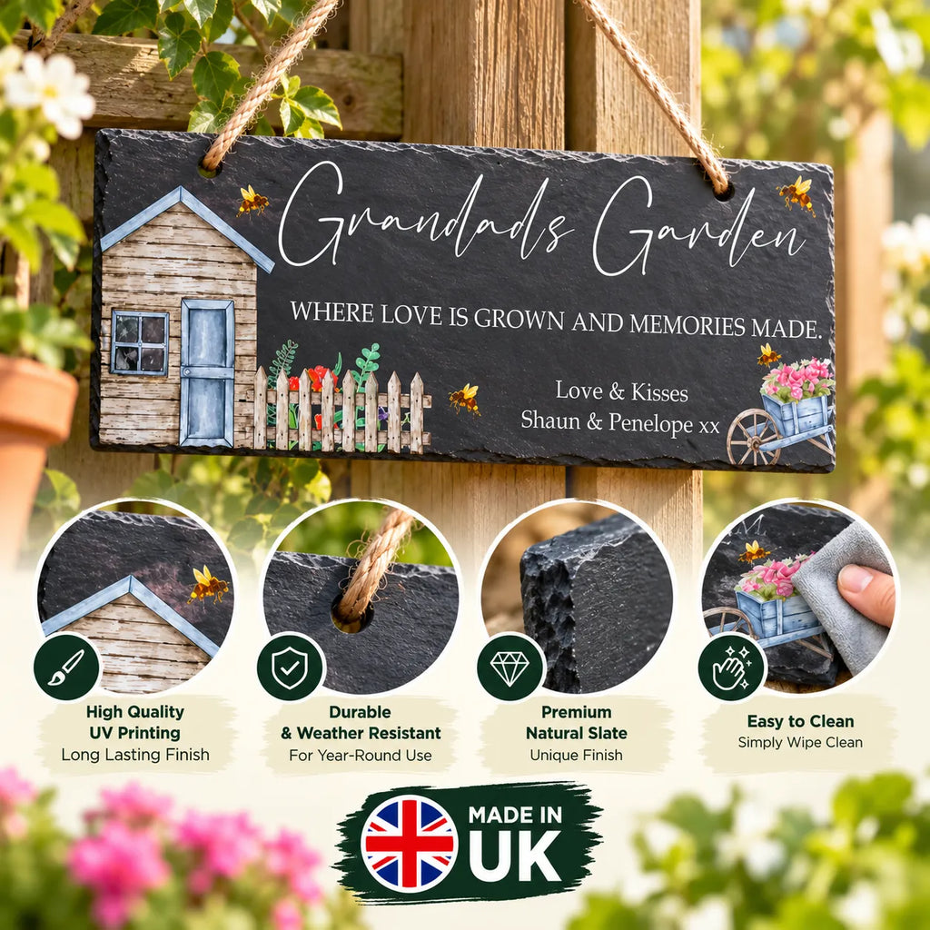 Where love is grown garden slate sign