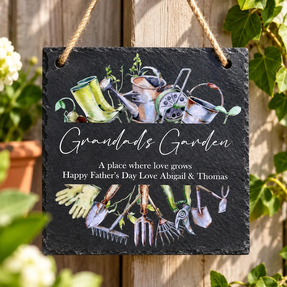 Grandad’s Garden slate sign