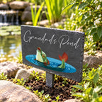 Garden pond slate sign