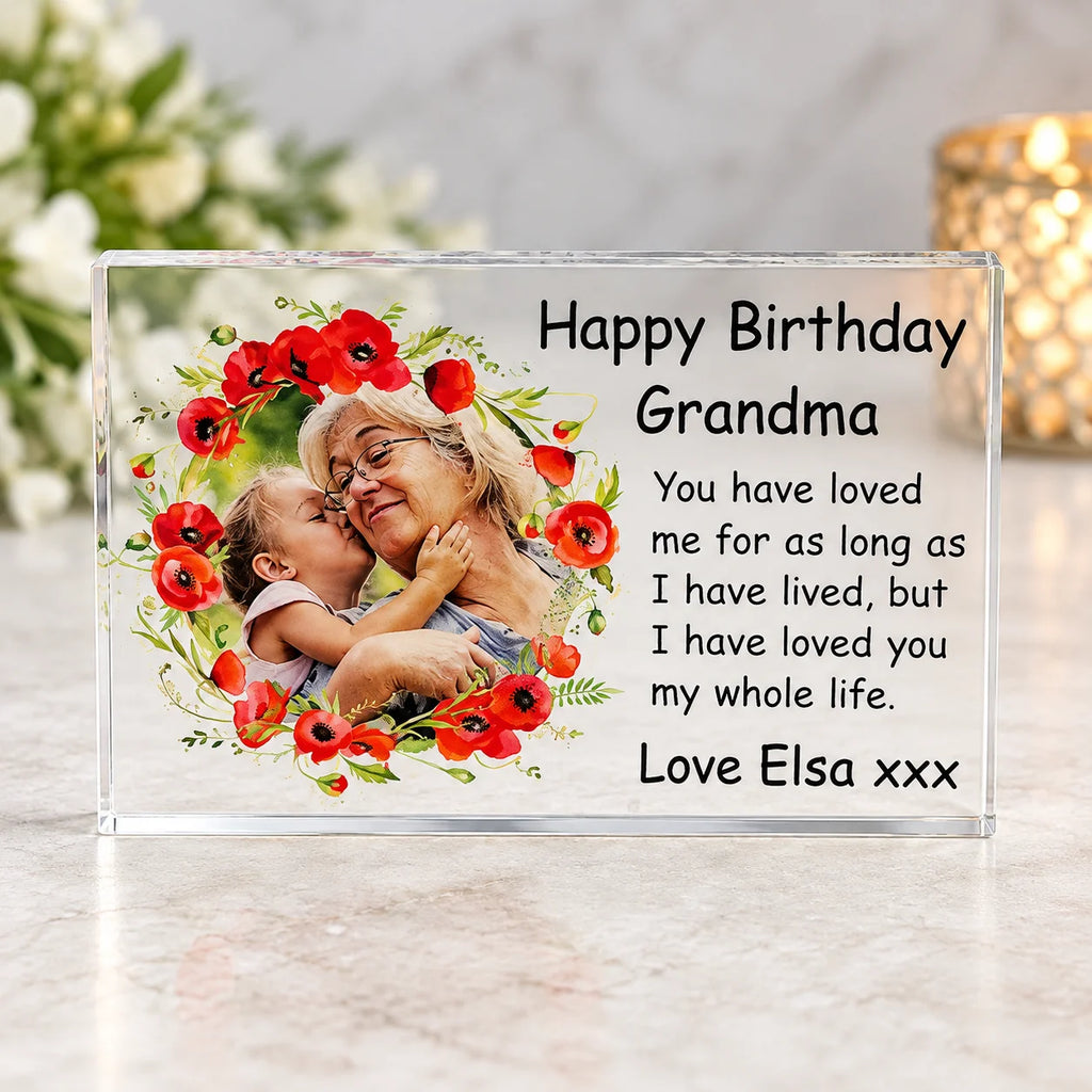Birthday wreath acrylic block