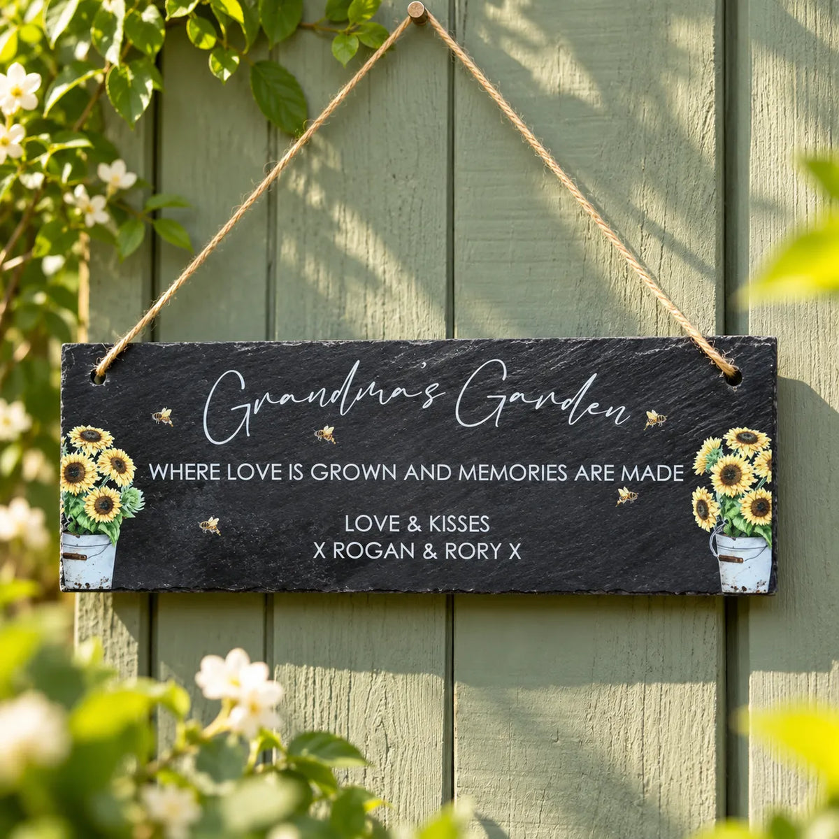 Where love is grown garden slate sign