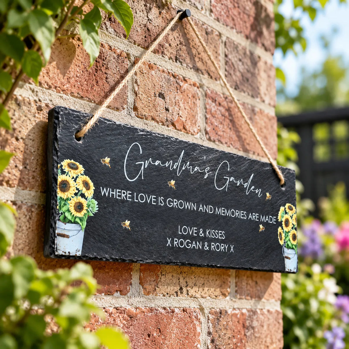 Where love is grown garden slate sign