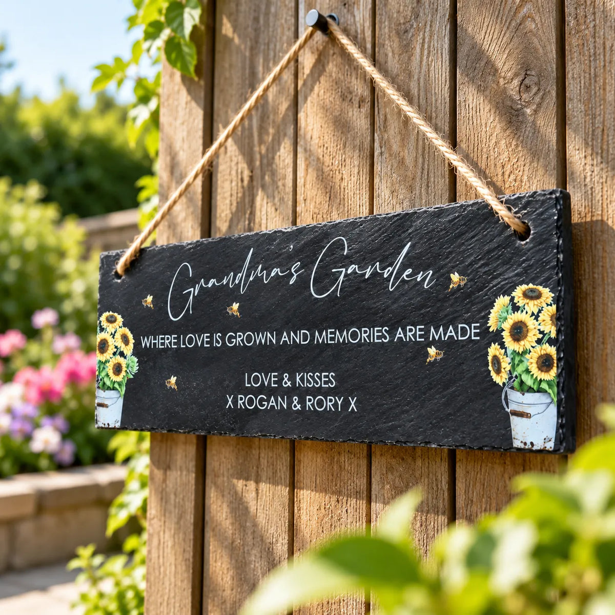 Where love is grown garden slate sign