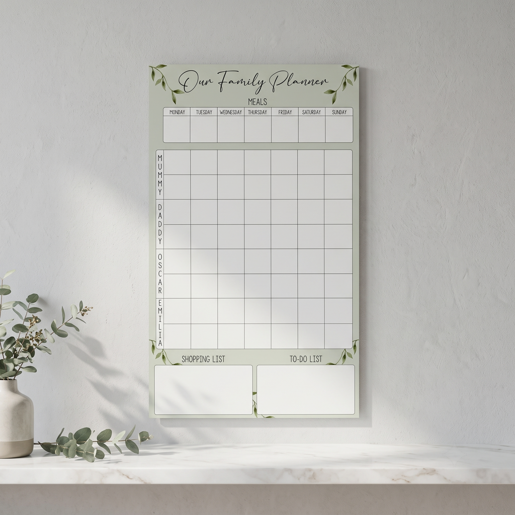 Green Family weekly planner
