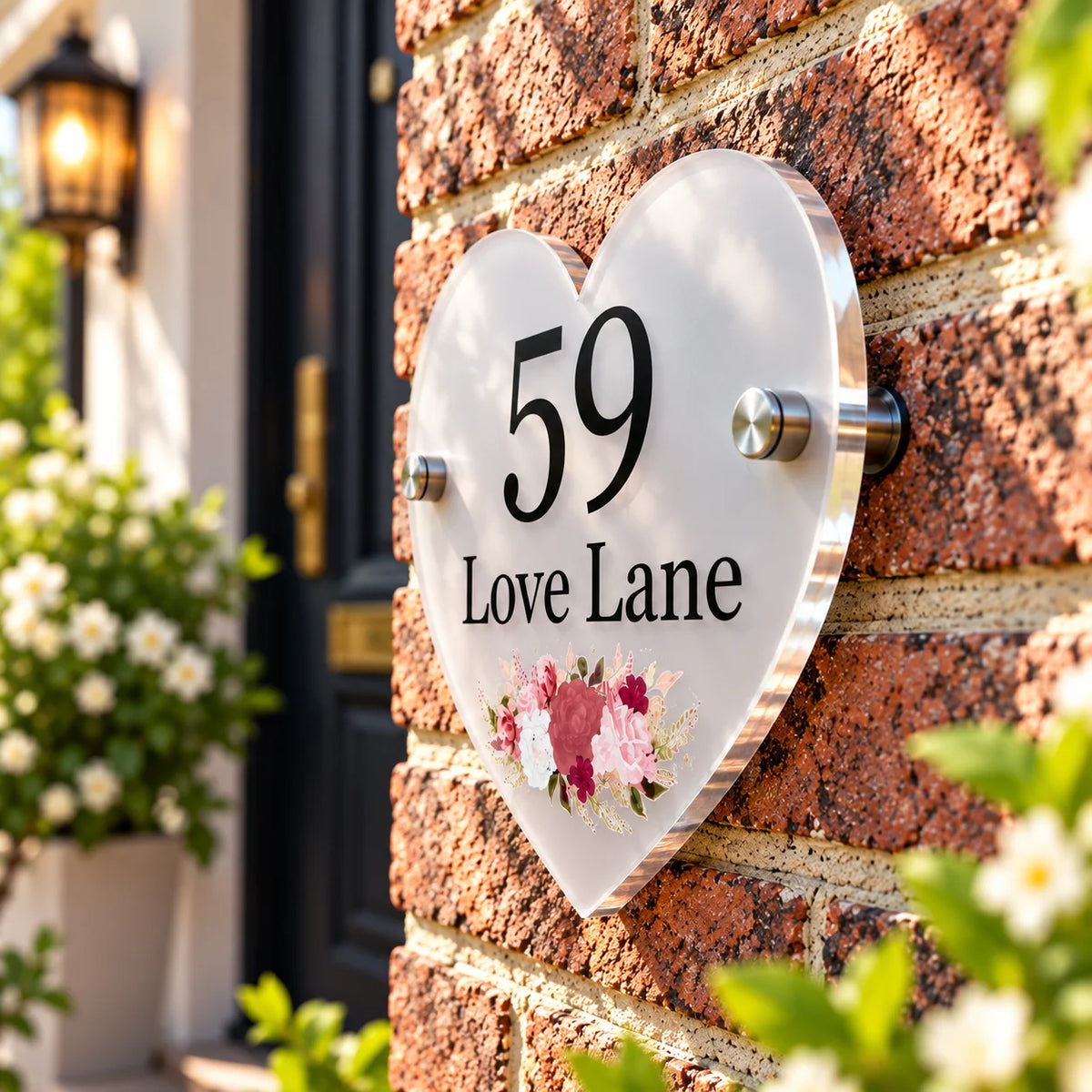 Heart acrylic house sign
