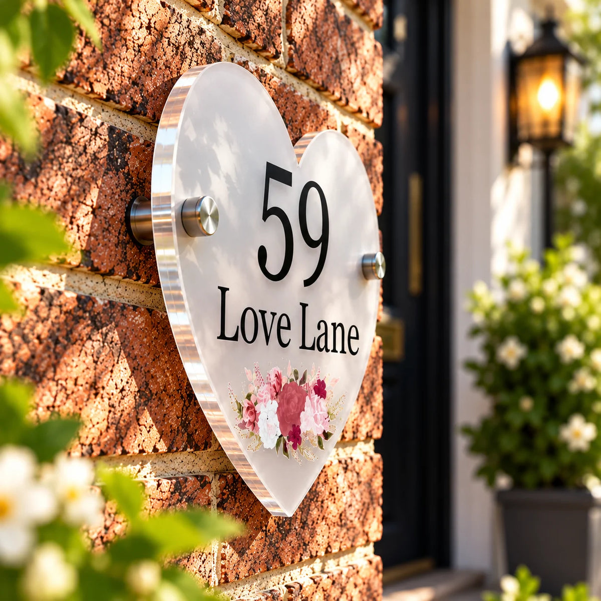 Heart acrylic house sign