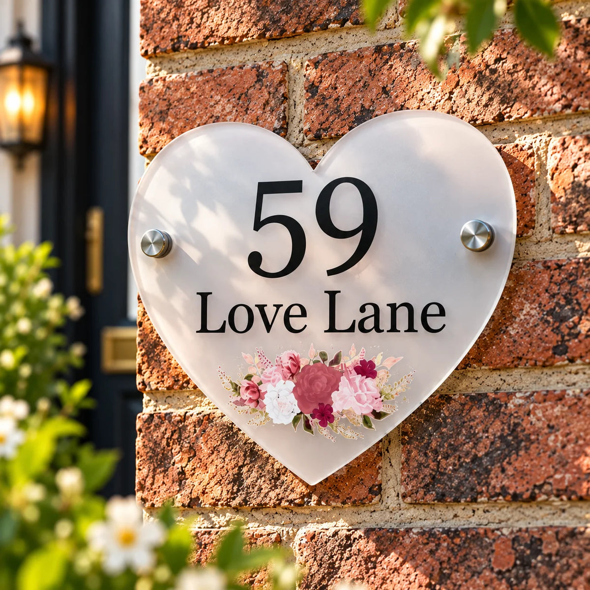 Heart acrylic house sign