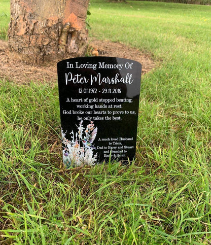 Kingfisher floral temporary headstone