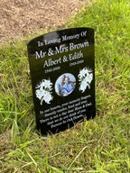 Lily temporary headstone with photo