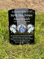 Lily temporary headstone with photo