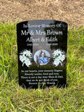 Lily temporary headstone with photo