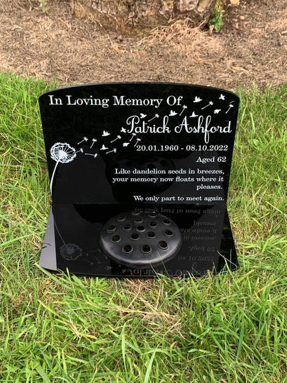 Dandelion temporary headstone with Base