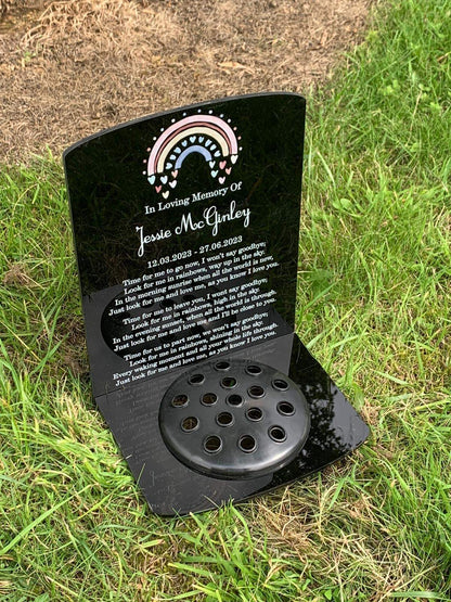 Rainbow temporary headstone with Base