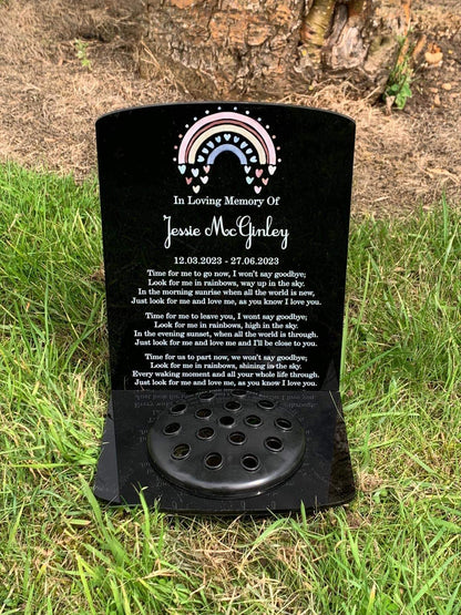 Rainbow temporary headstone with Base