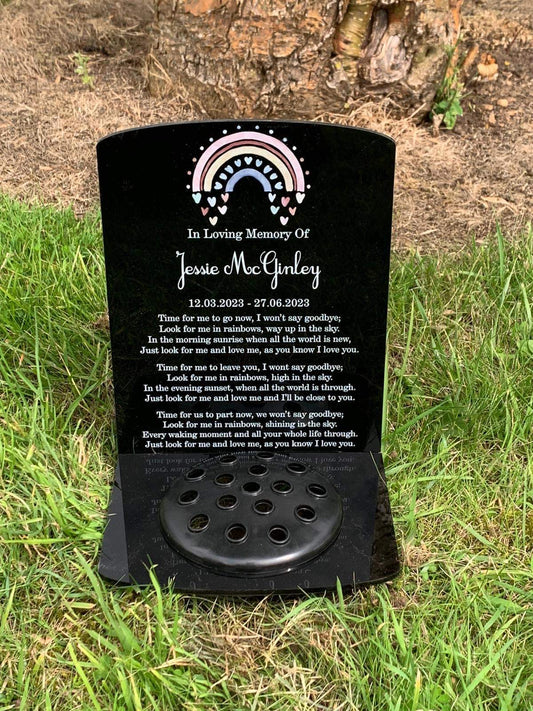 Rainbow temporary headstone with Base
