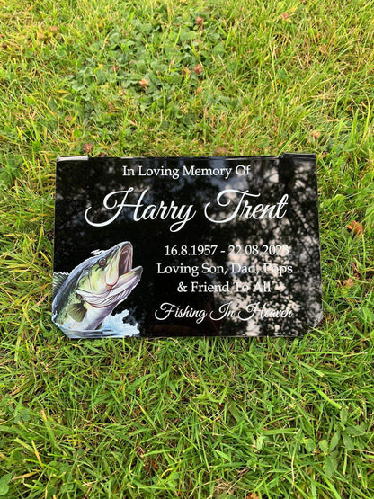 Gone fishing in heaven temporary headstone