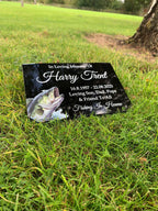 Gone fishing in heaven temporary headstone