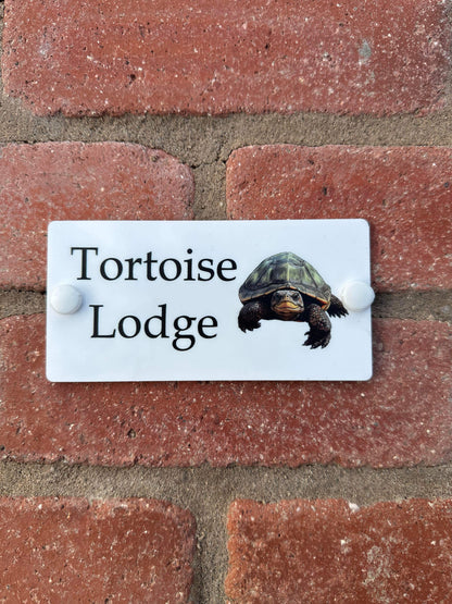 Acrylic house sign tortoise small