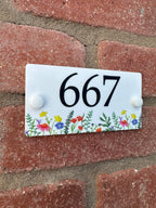 Acrylic house sign wild flowers small