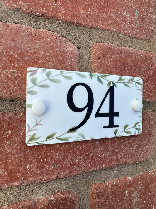 Acrylic house sign leaf small