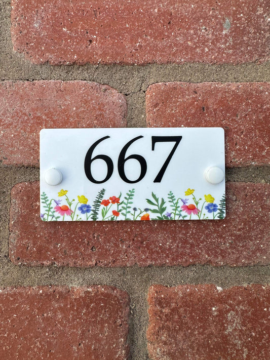 Acrylic house sign wild flowers small