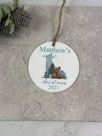 BOGOF blue first Christmas bauble