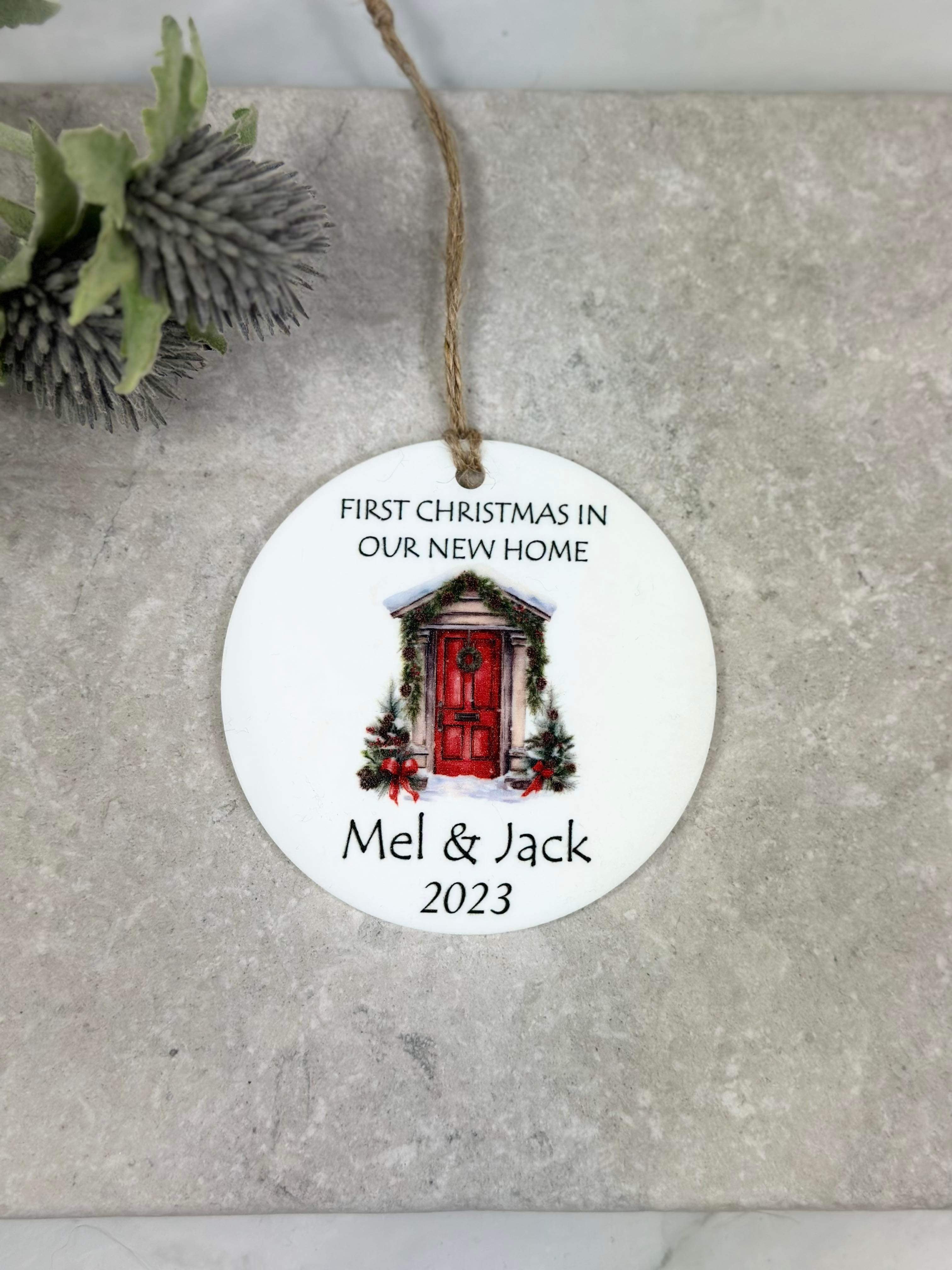 BOGOF first Christmas in our new home bauble