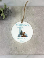 BOGOF blue first Christmas bauble