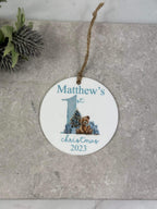 BOGOF blue first Christmas bauble