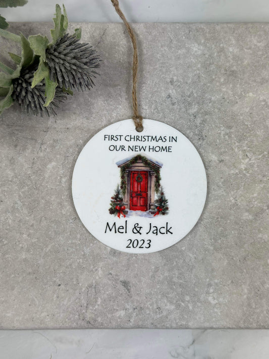 BOGOF first Christmas in our new home bauble