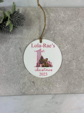 BOGOF pink first Christmas bauble