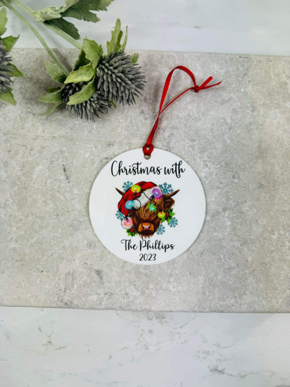 BOGOF highland cow Christmas bauble