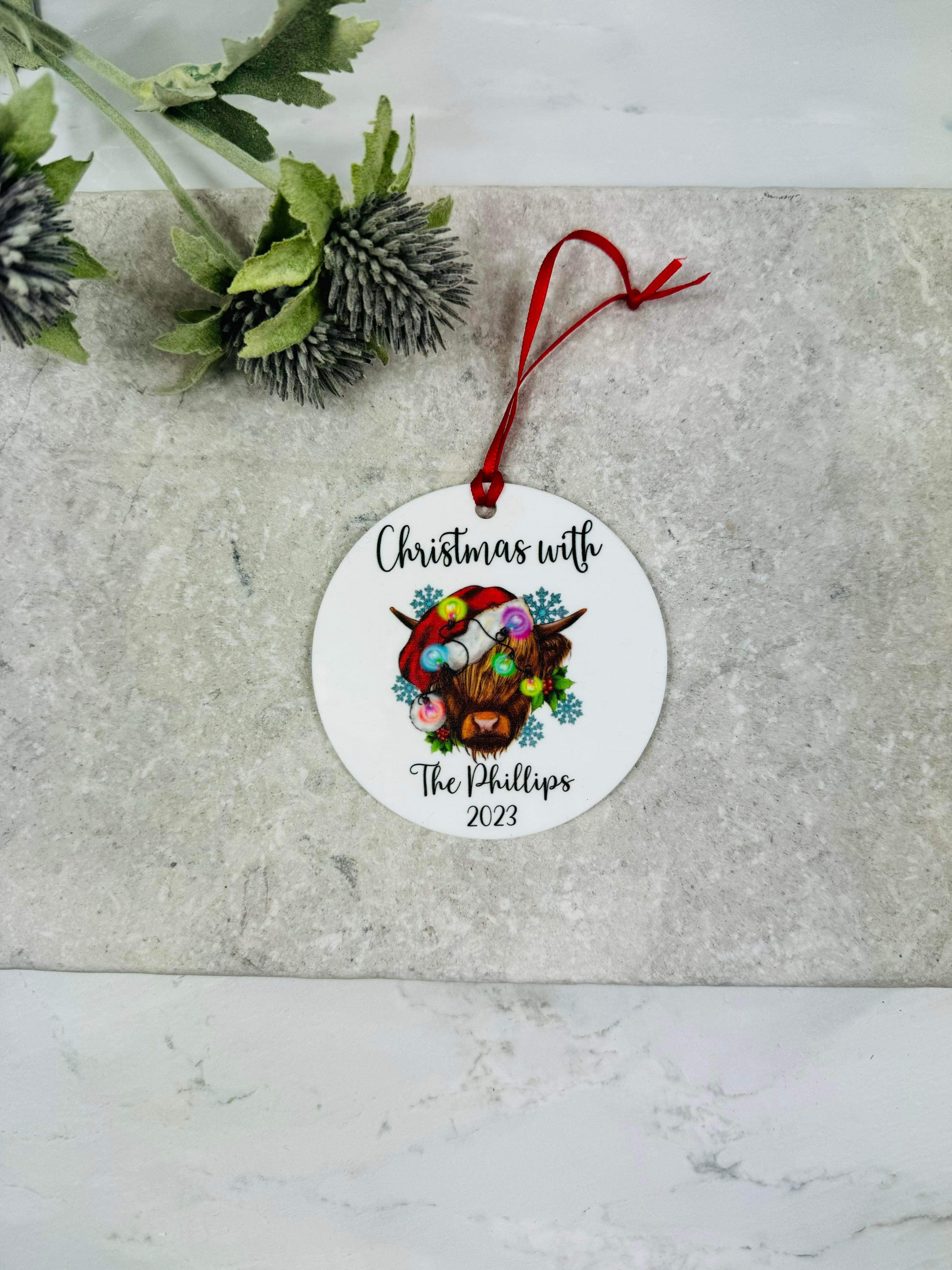 BOGOF highland cow Christmas bauble