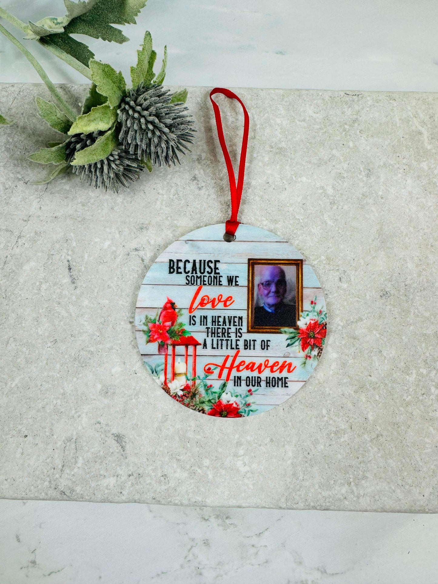 THIS ITEM CANNOT BE PERSONALISED WITH WORDING BOGOF because someone we love Christmas bauble