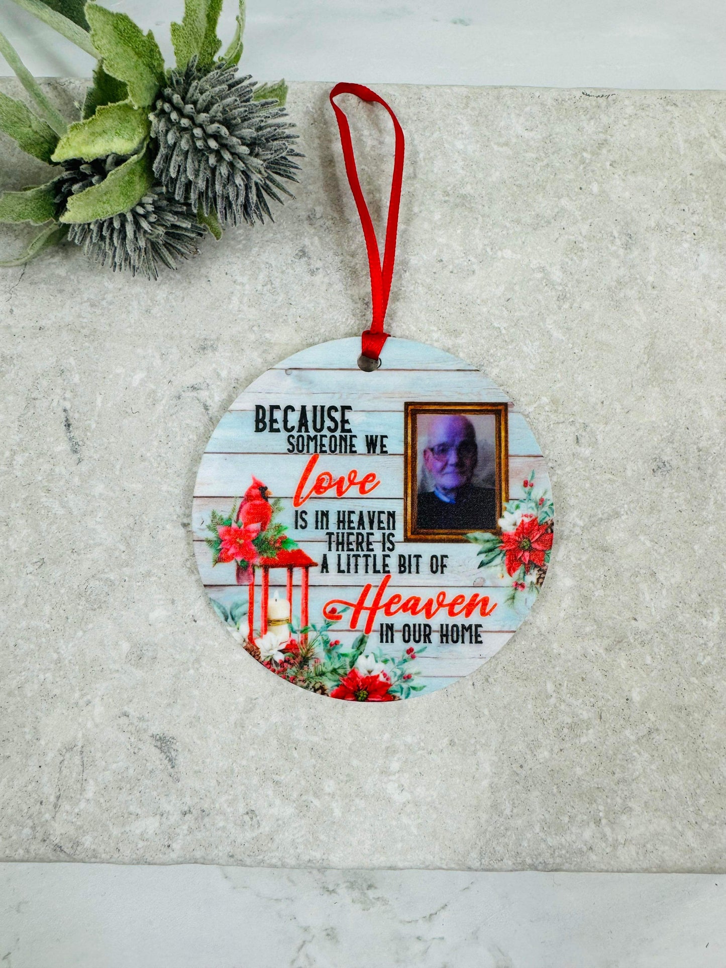 THIS ITEM CANNOT BE PERSONALISED WITH WORDING BOGOF because someone we love Christmas bauble