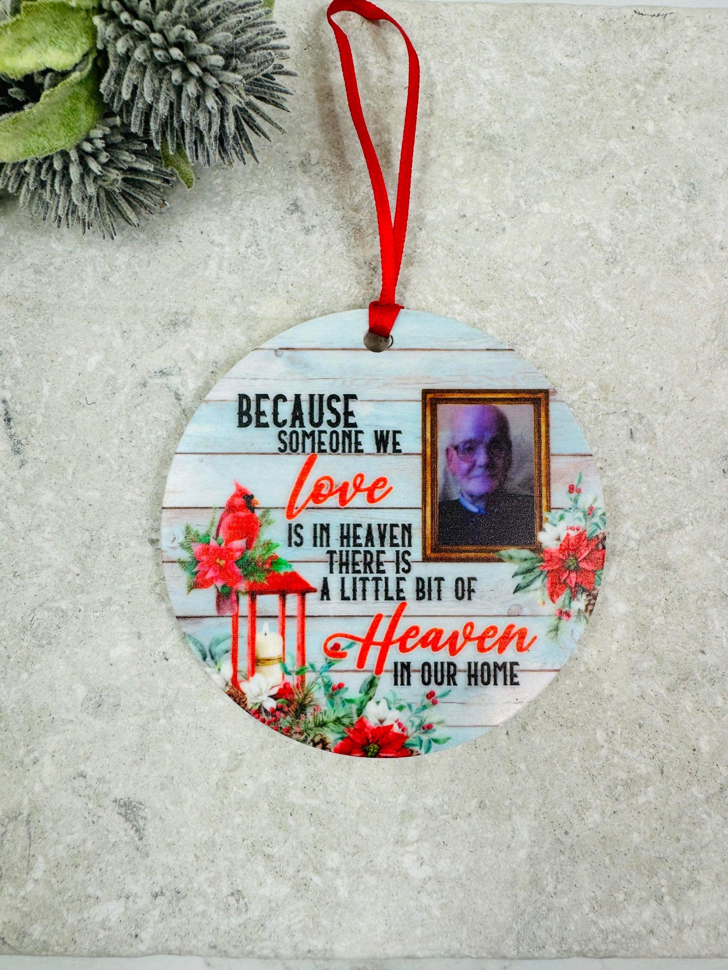 THIS ITEM CANNOT BE PERSONALISED WITH WORDING BOGOF because someone we love Christmas bauble