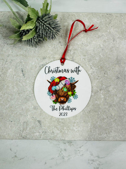 BOGOF highland cow Christmas bauble
